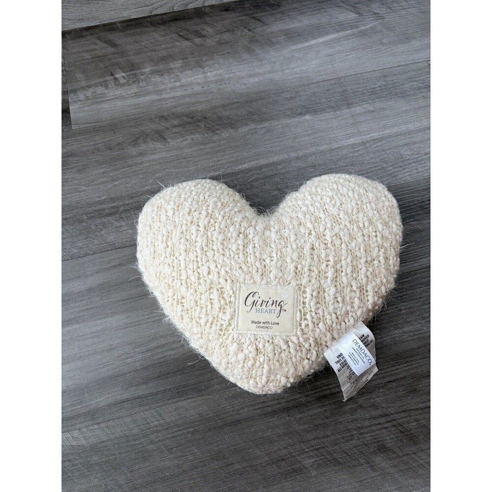 DEMDACO Giving Heart Weighted Pillow Cream 10x11 Comfort Support Hug Plush